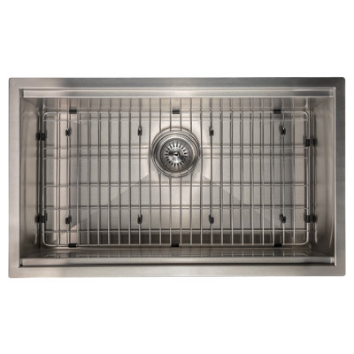 Évier de cuisine à simple cuve encastrable en acier inoxydable avec grille inférieure et accessoires ZLINE ZLINE 30 po. (SLS-30)