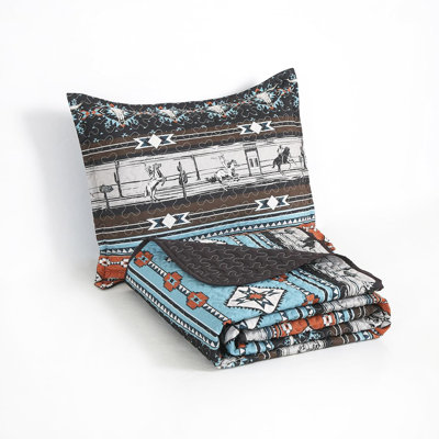 Boone Southwestern Cowboys Rodeo Microfiber Quilt Set