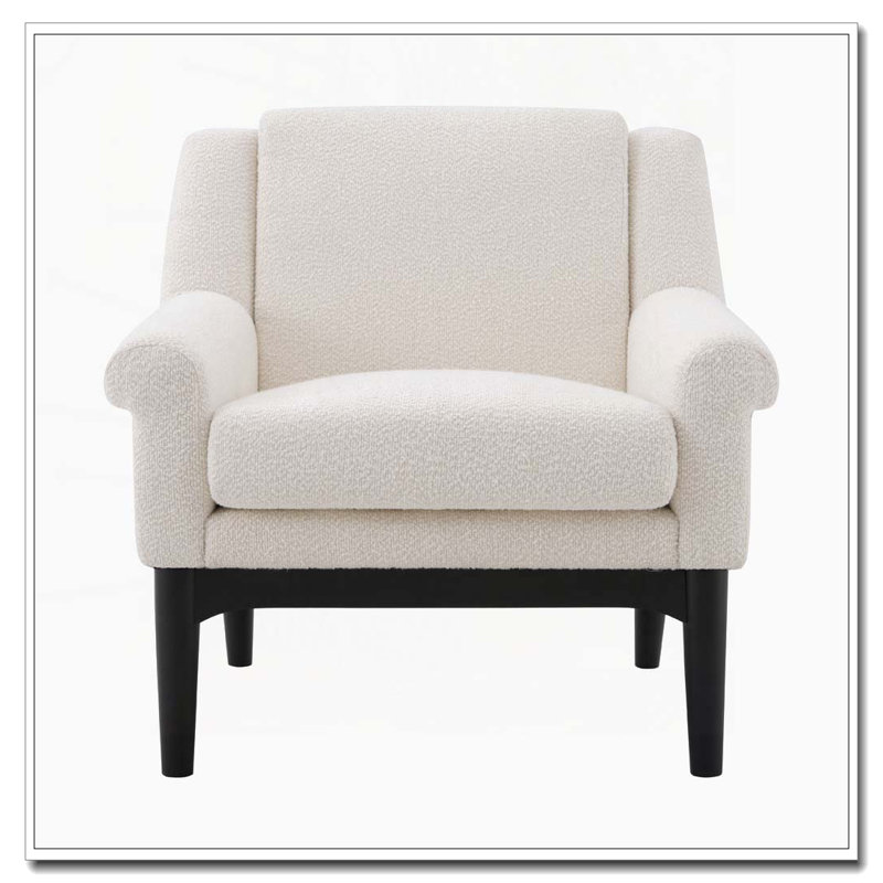 Chaise d'appoint moderne avec accoudoirs évasés, Beige