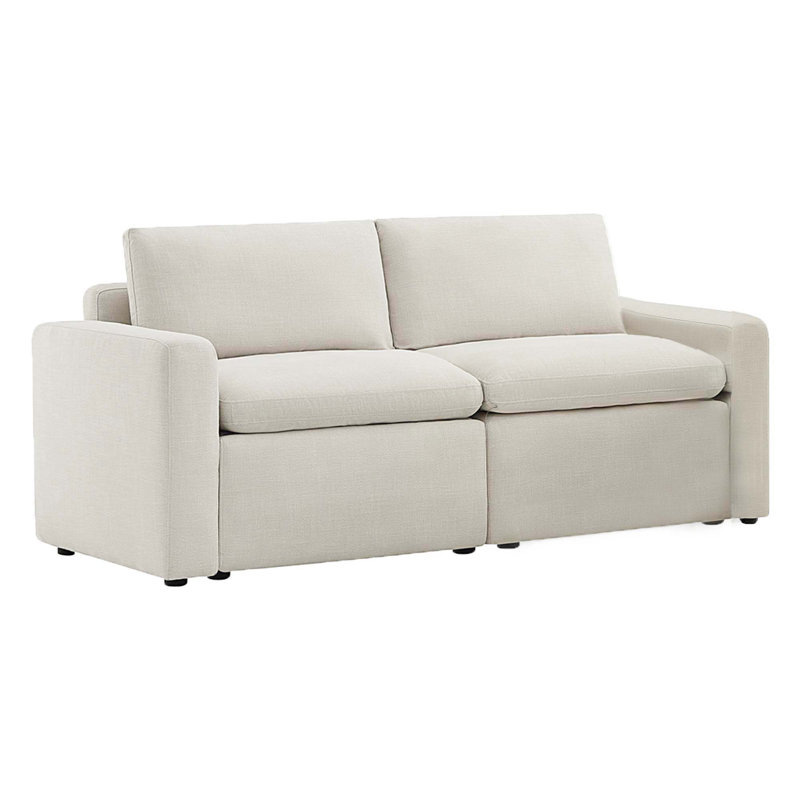 Canapé modulaire rembourré 2 pièces 74 "Lana, H 34 po x l 74 po x P 34,6 po, Lin Performance Effie