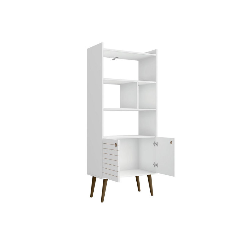 Helaina Geometric Storage Bookcase, White