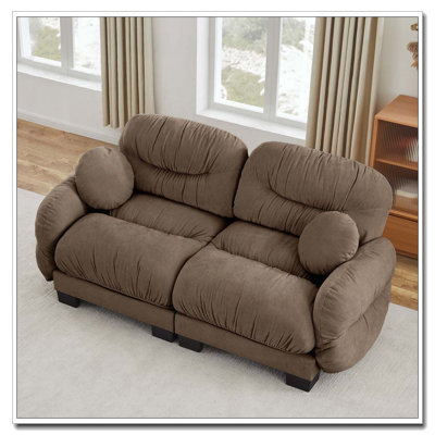 Canapé modulaire confortable en tissu de chenille plissé avec mousse ergonomique haute densité mer