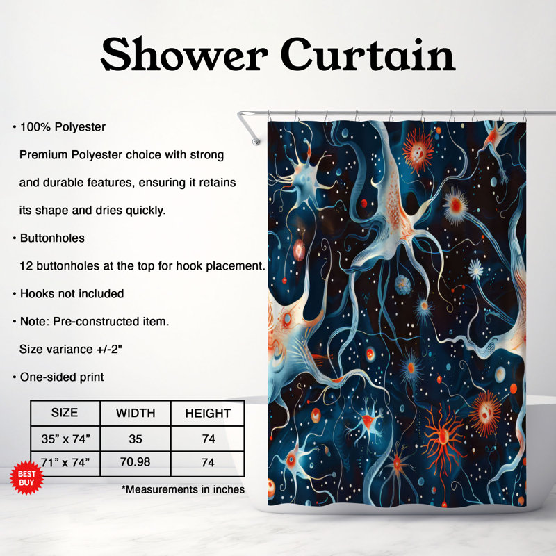 Rideau de douche Premium, H 74 po x l 71 po