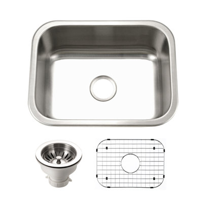 Évier de cuisine en acier inoxydable encastrable 9 po avec crépine et grille Houzer 23 po Houzer - MS-2309-C