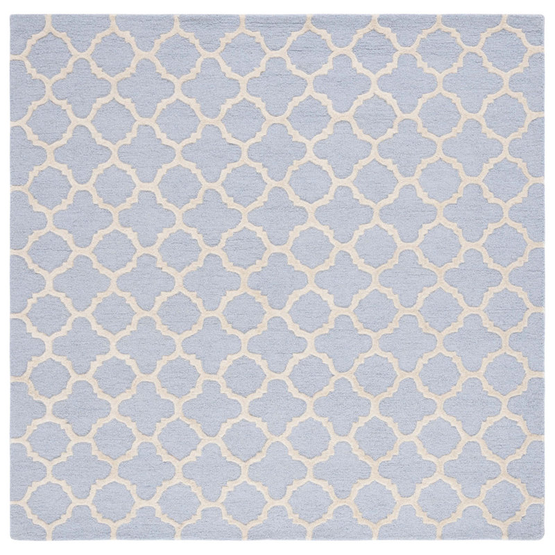 Cannen Hand Tufted Wool Geometric Rug, Square 6'