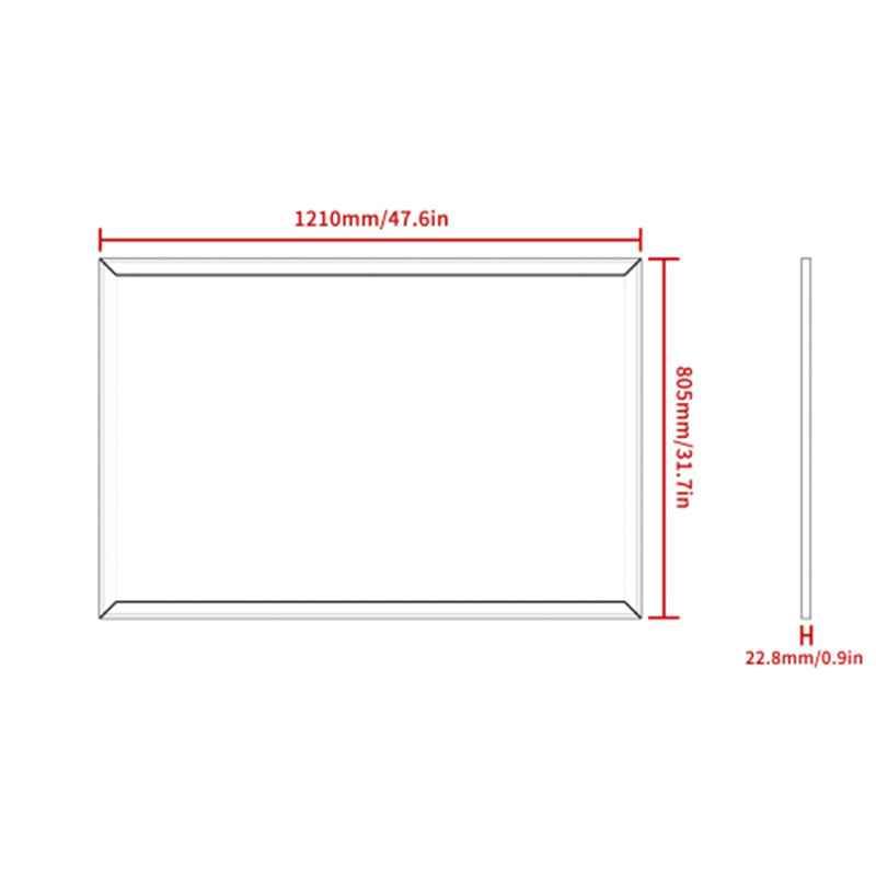 48"x32" Oversized Modern Rectangle Bathroom Mirror with Black Aluminum Frame for Vertical or Horizontal Wall Mounting