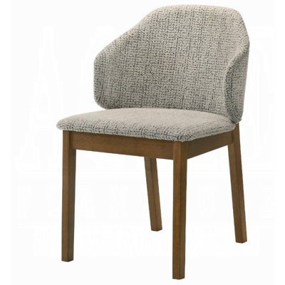 Chaise de salle à manger, l 22 po x H 21 po, chenille, bois synthétique, ensemble de 2, gris clair, avoine, noyer