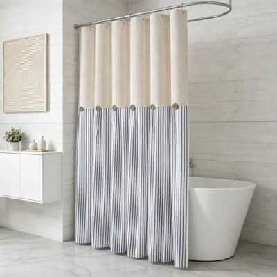 Rideau de douche en lin Farmhouse