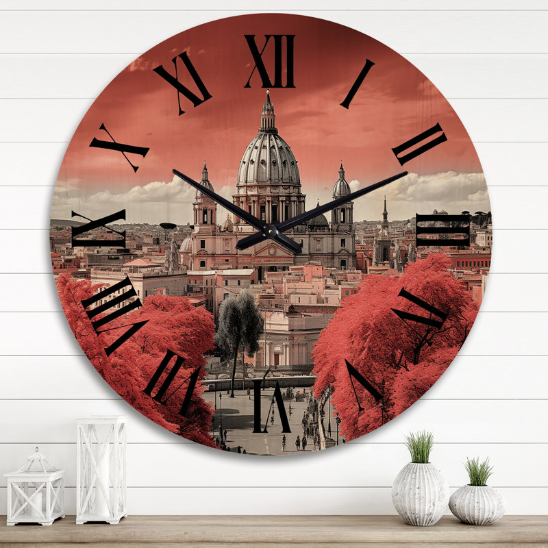 Horloge murale en bois massif Matisha, Très grand