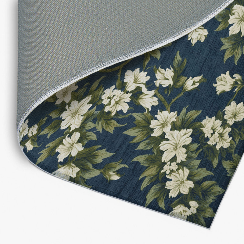 Botanical Green Indoor and Outdoor Area Rug, Rectangle 2' x 3'