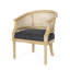 Chaise d'appoint rembourrée gris anthracite avec base et structure en bois de canne élégante-401706867
