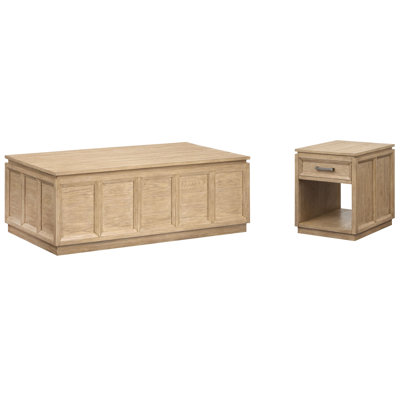 Table basse de rangement avec plateau relevable et table d'appoint