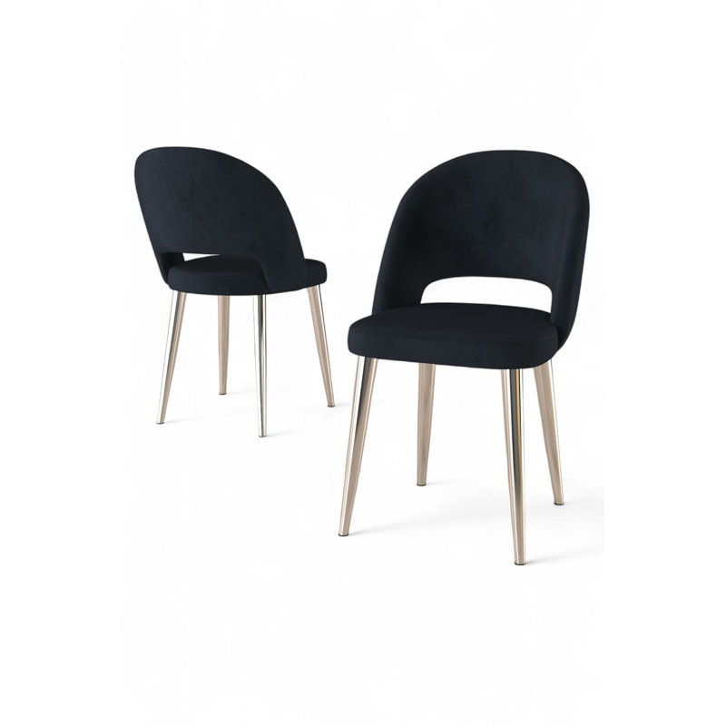 Ensemble de chaises, Anthracite, 4, Chrome chrome