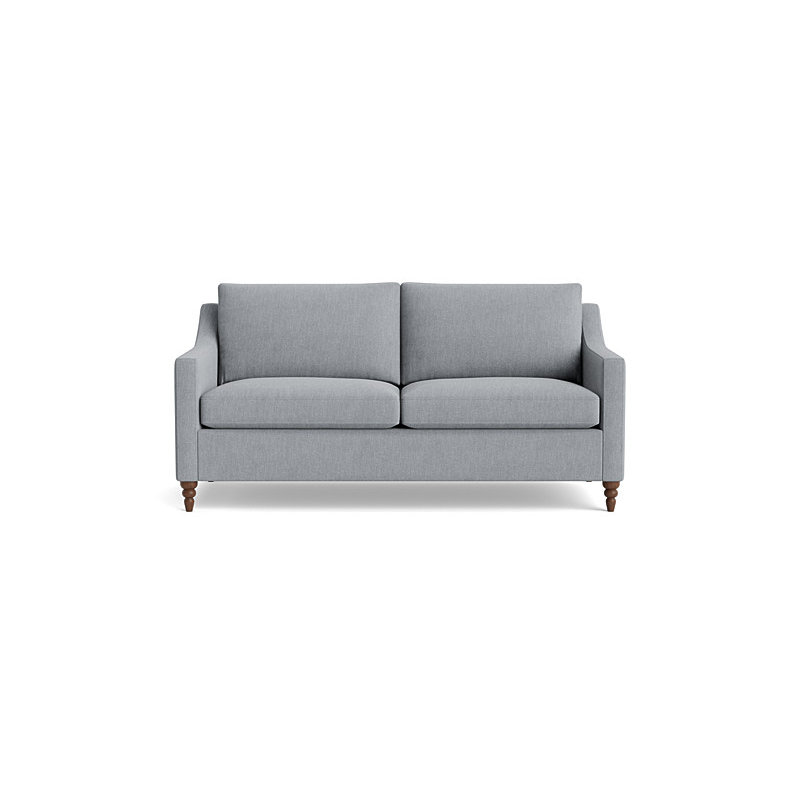 Vera Loveseat (70"), Walnut Finish (Turned), Performance Weave - Zinc