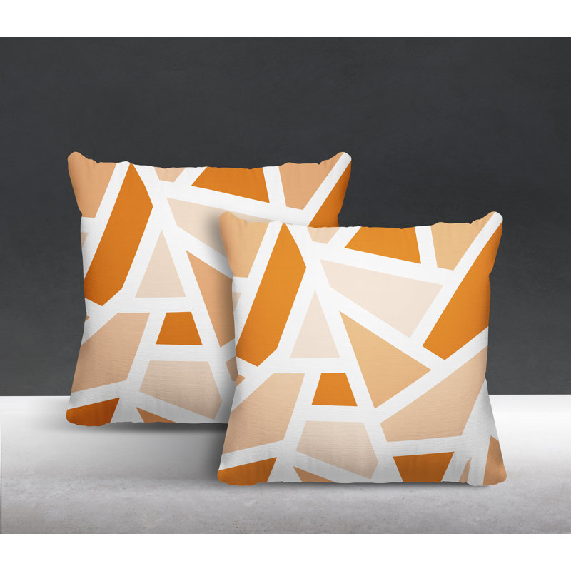 Coussin carré intérieur / extérieur Marion, L 17 po x H 17 po, Orange