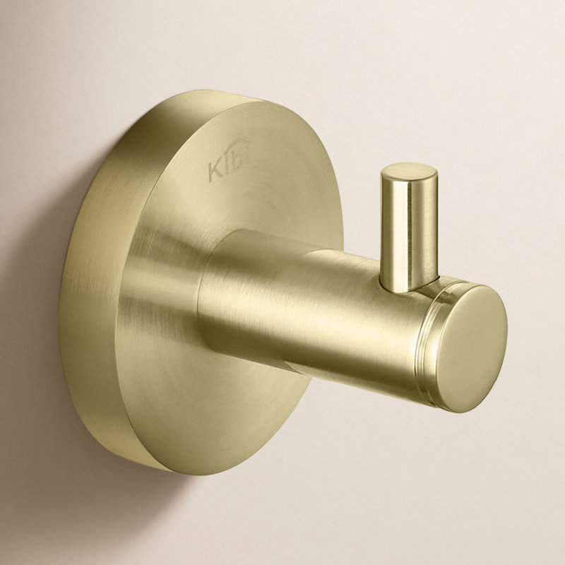 Wall Mounted Robe Hook, Brush Gold 