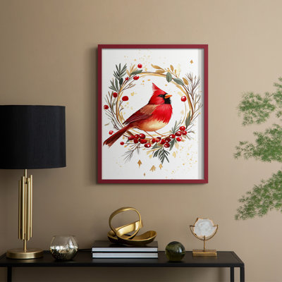 «Christmas Holiday Art CMXCV», reproduction d'art encadrée - bois massif