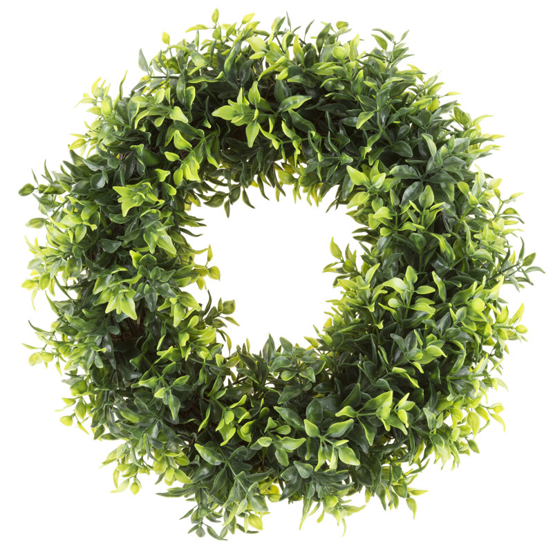 Couronne artificielle 11,5 "en feuilles de basilic vert pour toutes les saisons