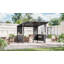 Pavillon de jardin d'extérieur moderne en métal avec comptoirs intégrés et toit incliné (ensemble de 2)