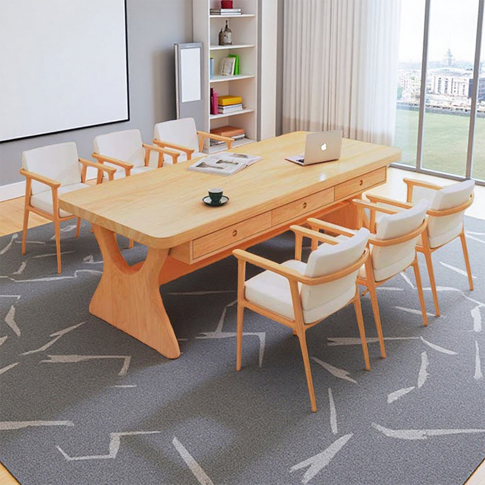 Ophelia & Co. Burlywood Standard Solid Wood Conference Table - Wayfair ...