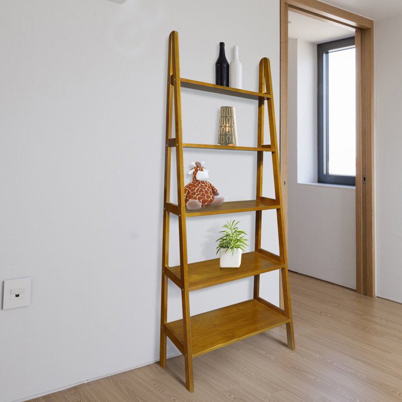 Bibliothèque échelle en bois massif H 72,5 "x l 25,25" Natrona, Chestnut