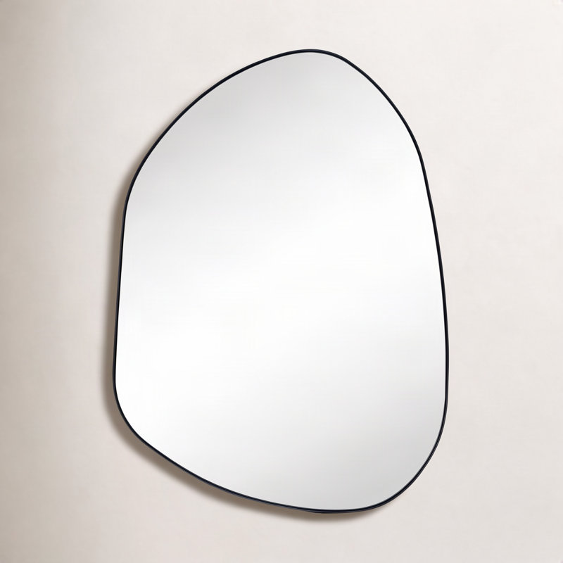Miroir mural Bertlinde, 26 po x 36 po, Noir mat