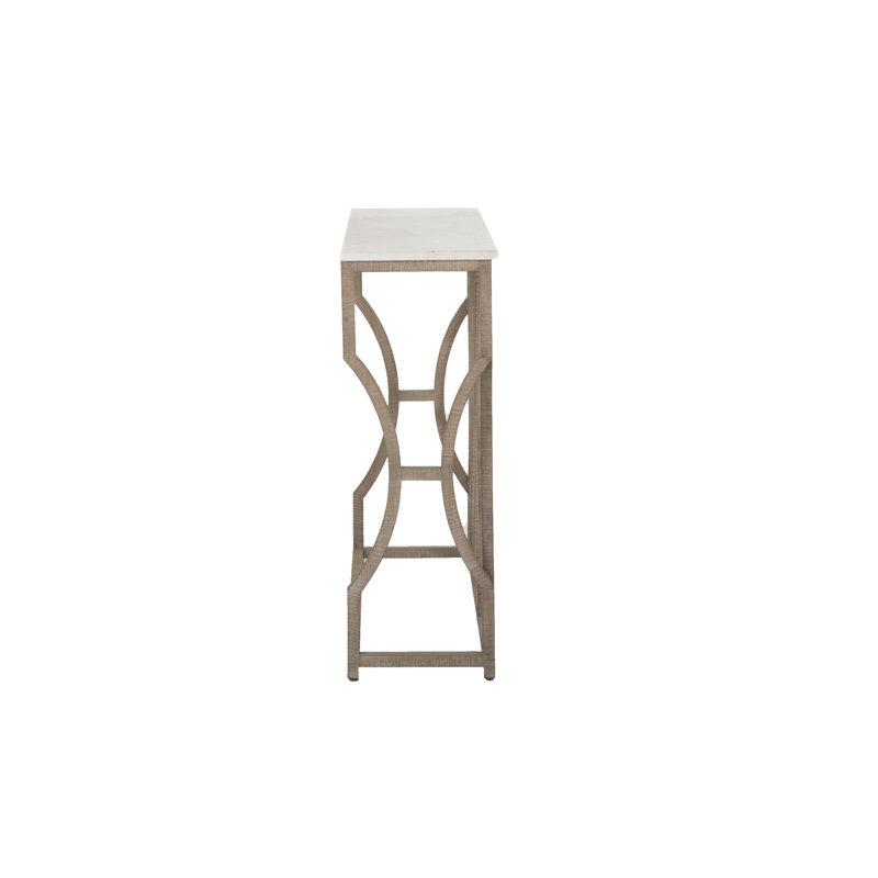 Helen Cloud White Marble & Charcoal Oak Console Table