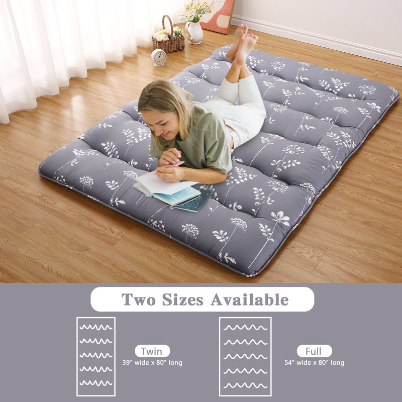 Matelas futon japonais, Lit double, Gris