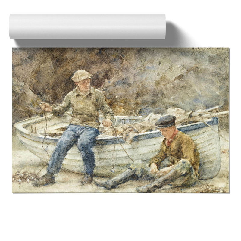 Bailling A Spiller by Henry Scott Tuke - No Frame Painting, 30cm H x 42cm W x 0.1cm D