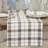 Classic Plaid Grey Cotton Table Runner-1201282429