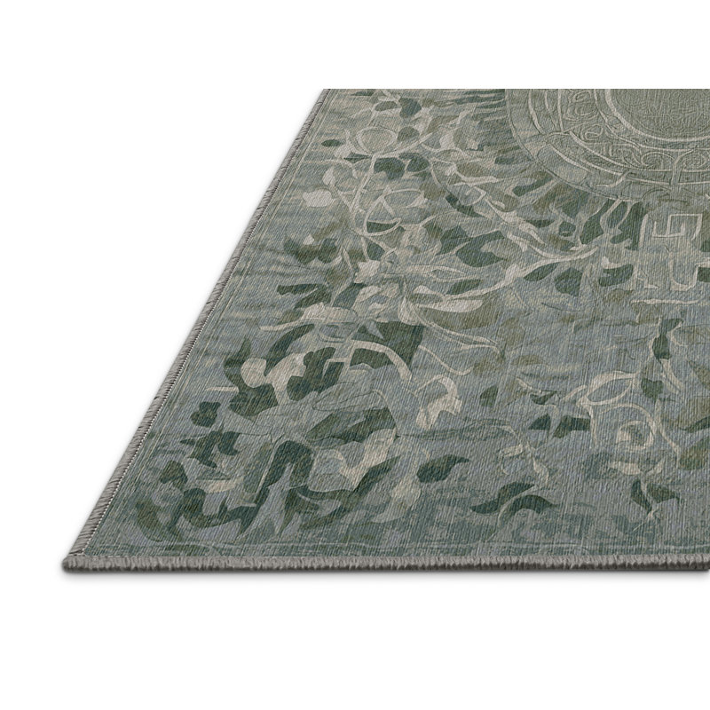 Machine Washable Brown Area Rug, Rectangle 7' x 9'