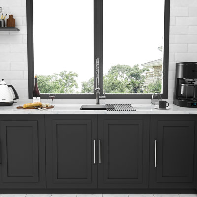 Gunmetal Black Kitchen Sink - 15"X 17"X 10" Undermount Singel Bowl Kitchen Basin 16 Gauge Stainless Steel With 10 Inch Deep