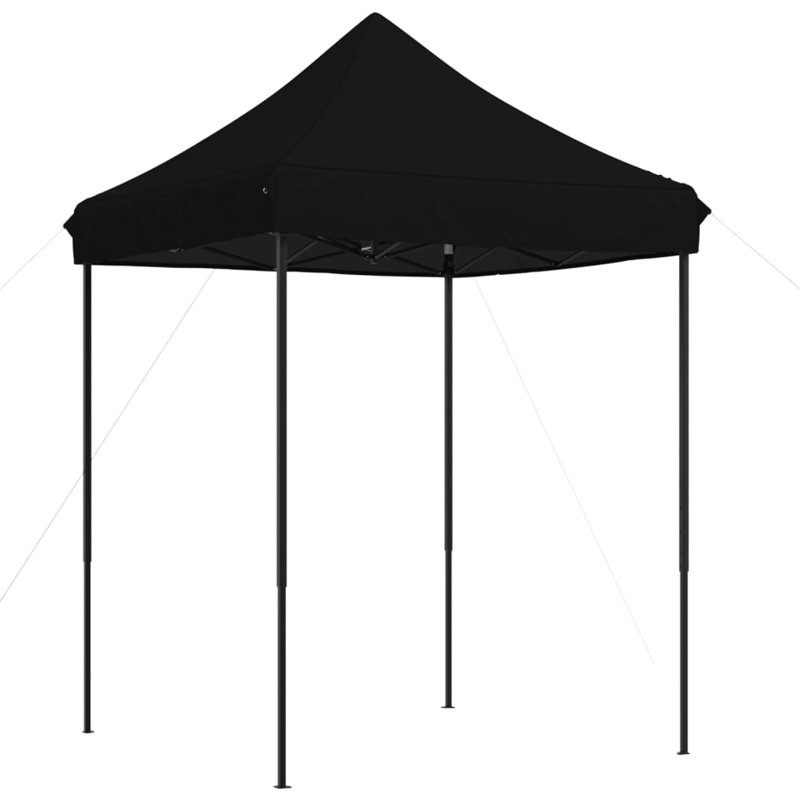 Steel Pop Up Gazebo, Black, 235cm H x 300cm W x 300cm D, Black