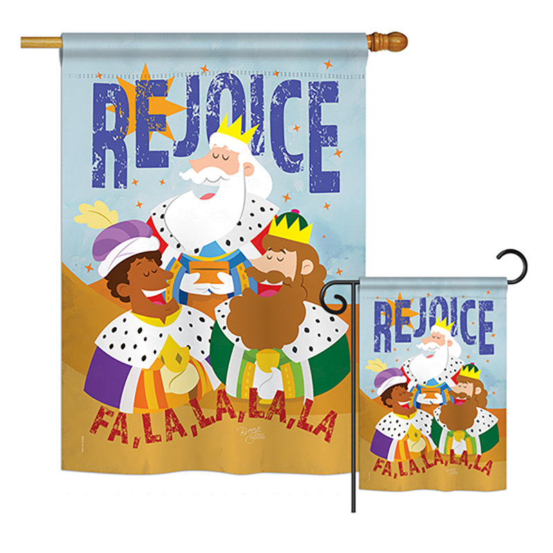Ensemble de 2 drapeaux en polyester 2 côtés fa la optez winter crèche impressions