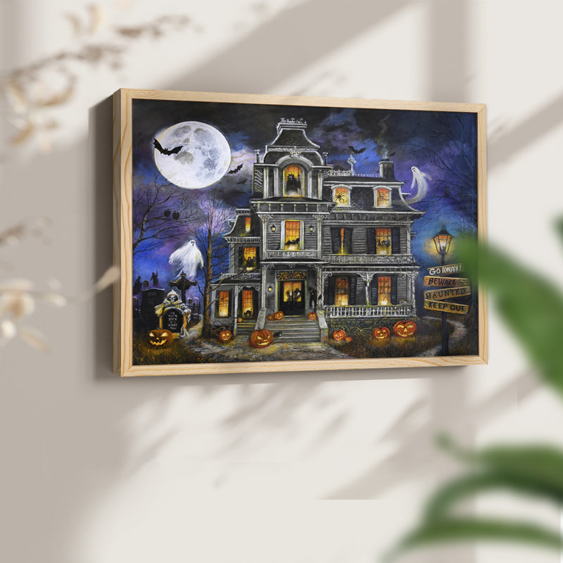 Haunted Mansion Moonlight - Reproduction encadrée - Restickable, Naturel, H 11 po x l 14 po