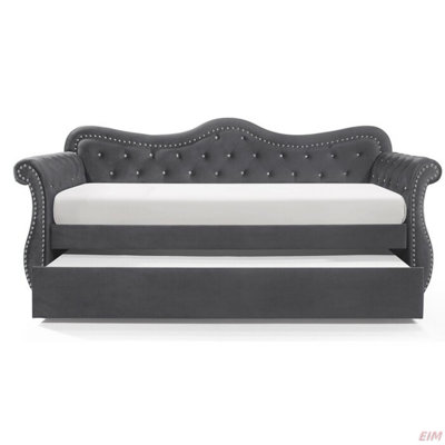 Velvet Wood Daybed With Trundle For Ultimate Comfort And Style