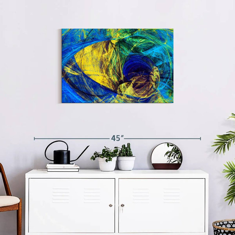 Avery Blue Abstract Tunnels, 20" H x 30" W