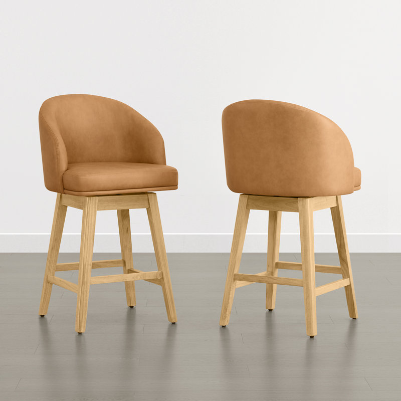 Tabourets de bar pivotants modernes de 68,3 cm (26,9 po) de hauteur comptoir, Brun