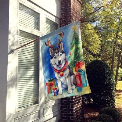 Drapeau de Noël maison de renne
