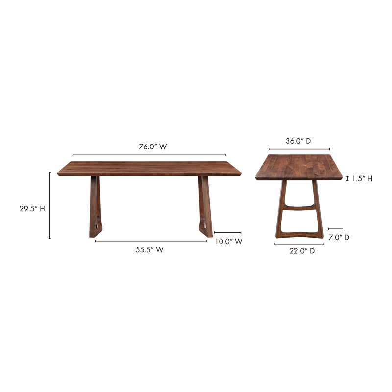 Longfellow Solid Wood Dining Table, Walnut