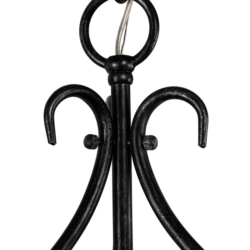  Lustre tambour en bois massif à 5 lumières Reback avec détails en métal, H 20 po x l 20 po x P 20 po, Bois patiné