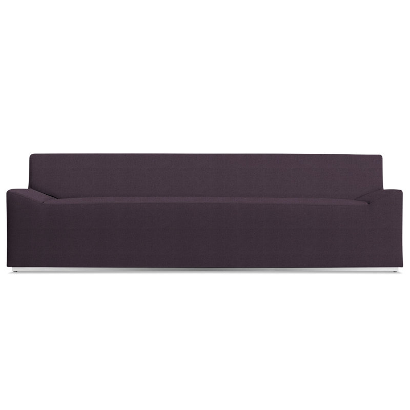 Couchoid Leather Sofa, Slate Genuine Leather, 28" H x 75" W x 34" D