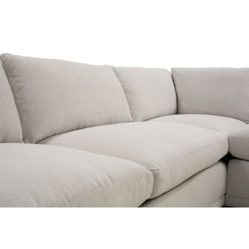 Sylvie Sectional, Cream Cotton Blend