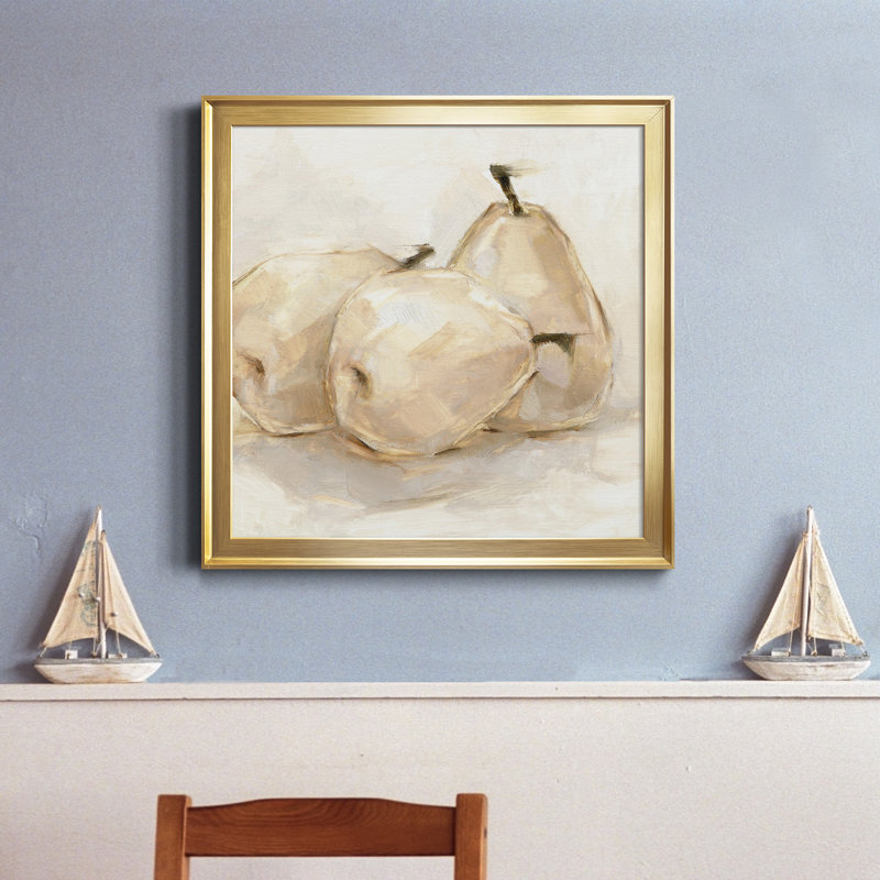 Étude sur poire blanche II - Toile encadrée de qualité supérieure - prête à être accrochée, H 26,5 po x l 26,5 po x P 1,5 po