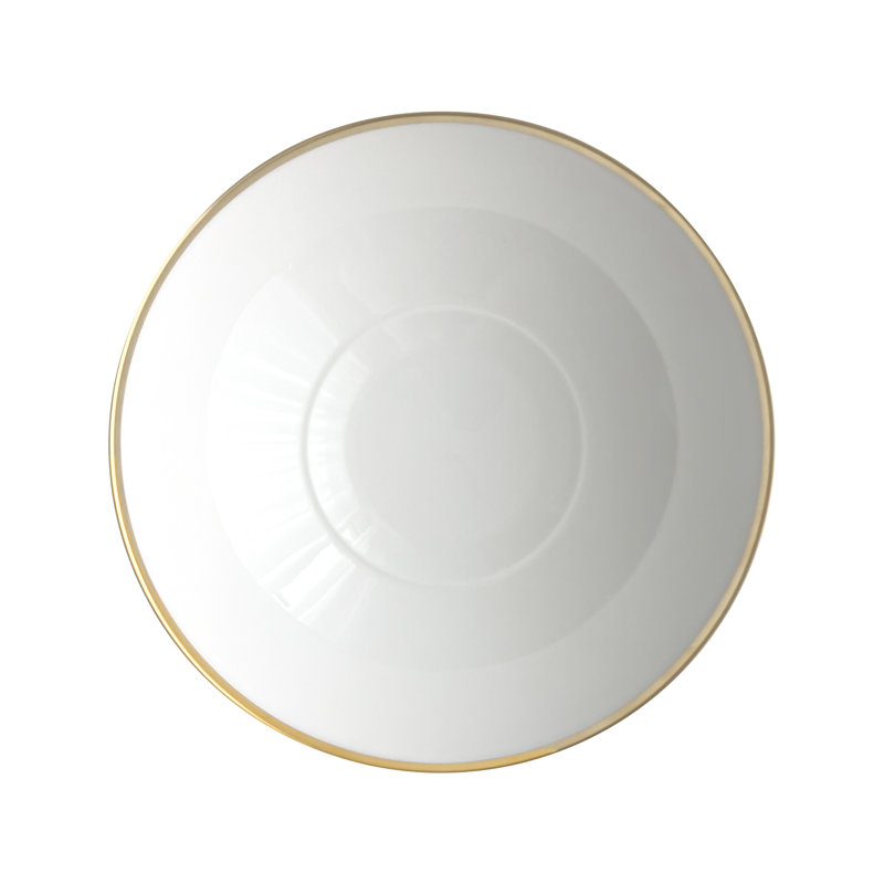 Golden Edge Bone China Serving Bowl, White/Gold