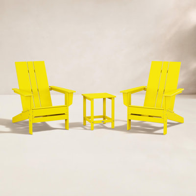 POLYWOOD® x 2-Person Adirondack Outdoor Seating Group with Side Table