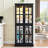 Curio Display Gorrell with Adjustable Shelves and Glass Doors, Ideal for Showcasing Collectibles in Home or Office, E26 Bulb Included