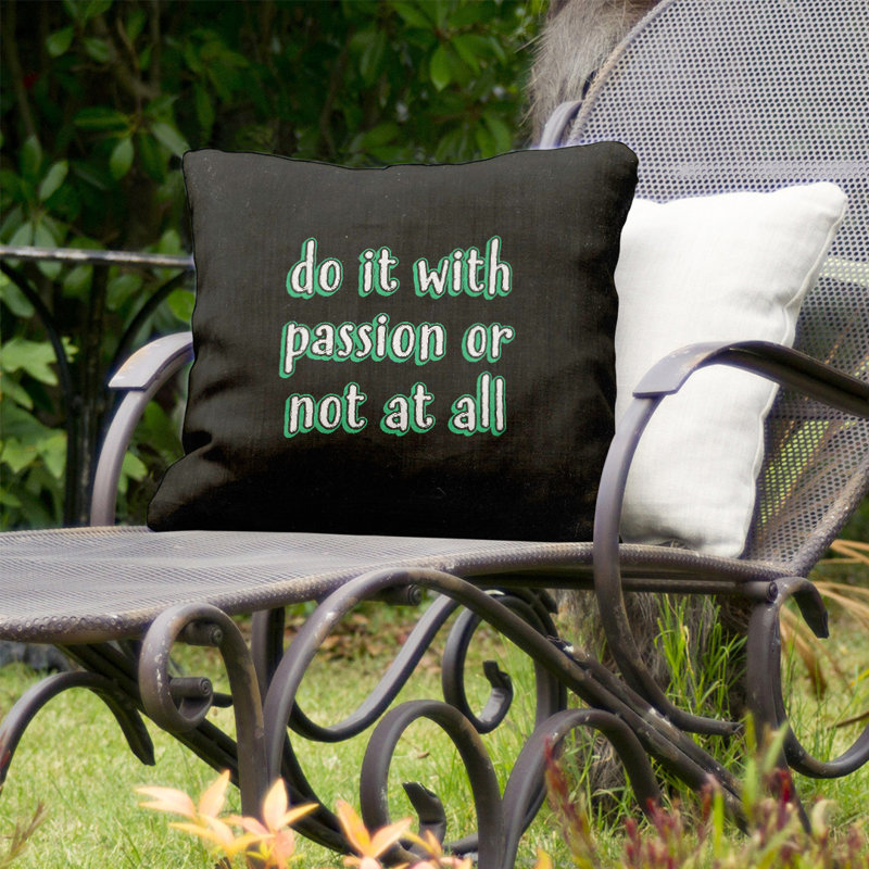 Coussin intérieur/extérieur d’inspiration passion, 18 po x 18 po, Vert