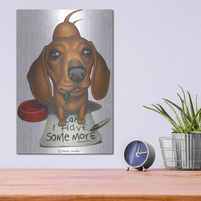 " Brown Dachshund With Sharpie And Sign " by Danny Gordon