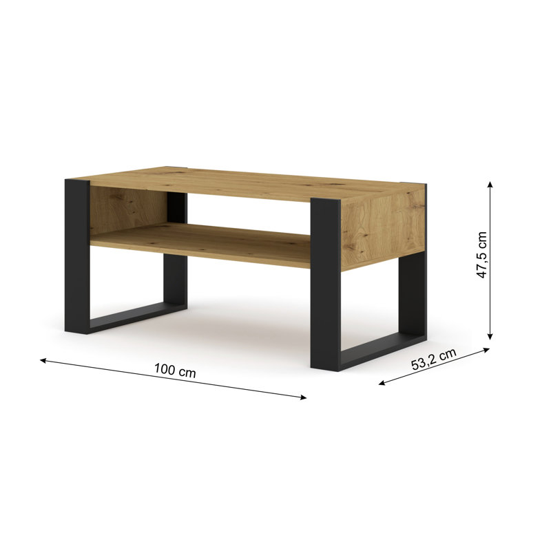 Maja Sled Coffee Table with Storage, Artisan Oak
